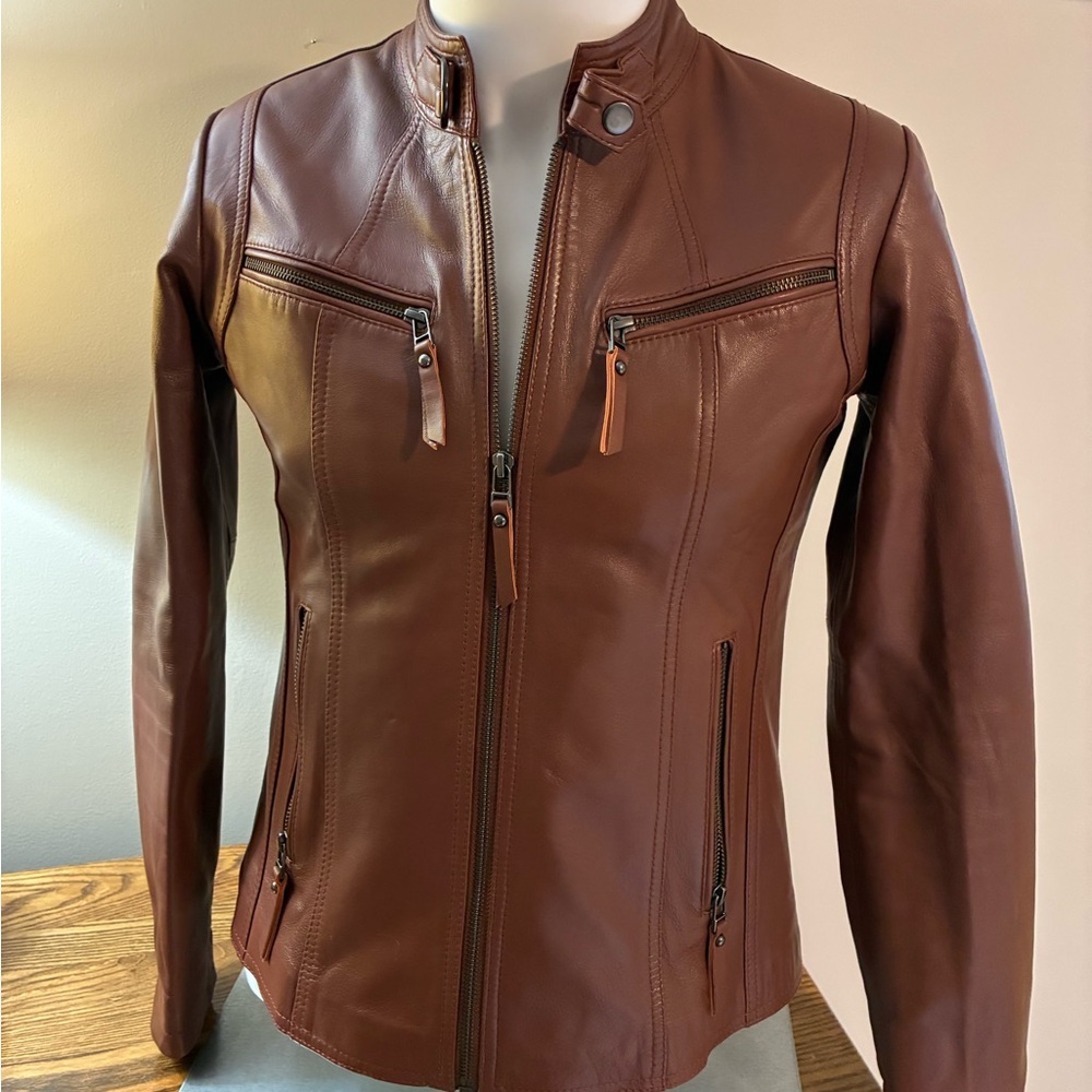 Women’s Genuine Leather Moto Jacket